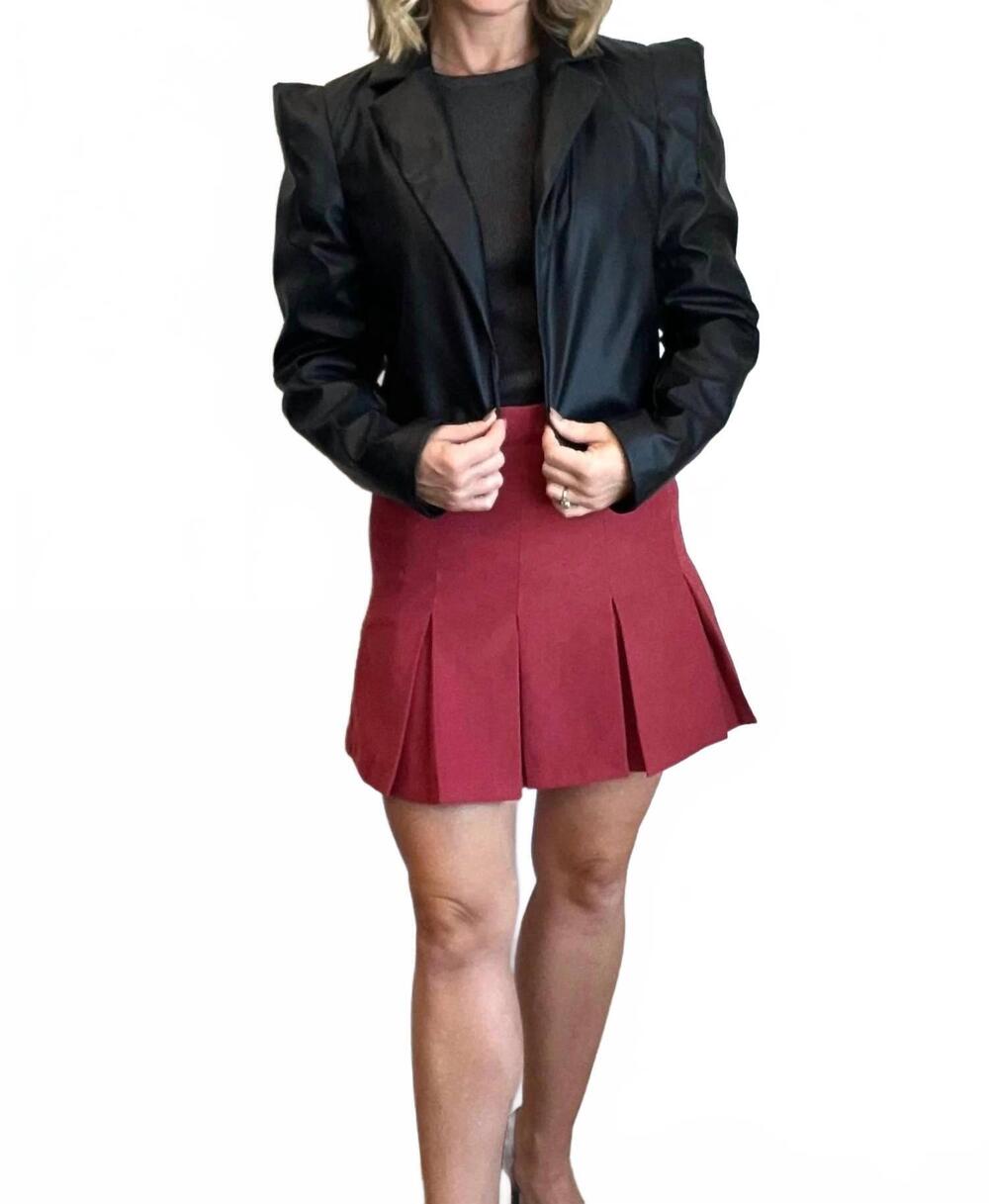 NEW SAGE & CLARE secret splendor pleated skirt in red